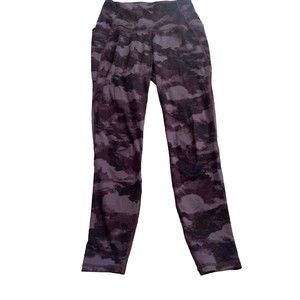 Women’s Allover Cozy Leggings - All in Motion Heathered Grey & Plum S